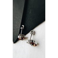 Срібні сережки з нано султанітом та фіанітом 155N-8210