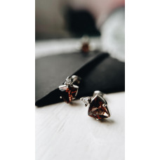 Срібні сережки з нано султанітом та фіанітом 155N-8210