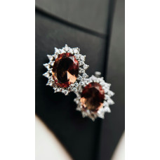 Silver earrings with nano sultanite 170N-8210