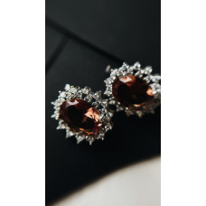 Silver earrings with nano sultanite 170N-8210