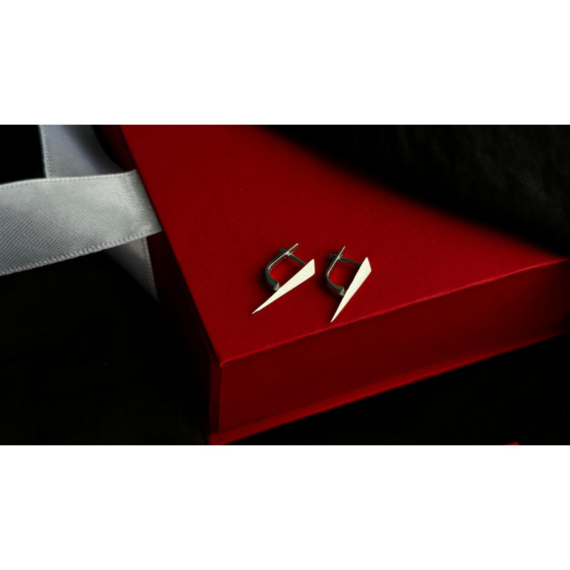Silver earrings in the style of minimal S032