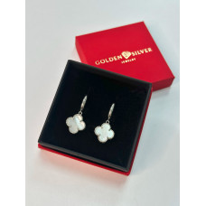 Срібні сережки з білим перламутром 00116-90