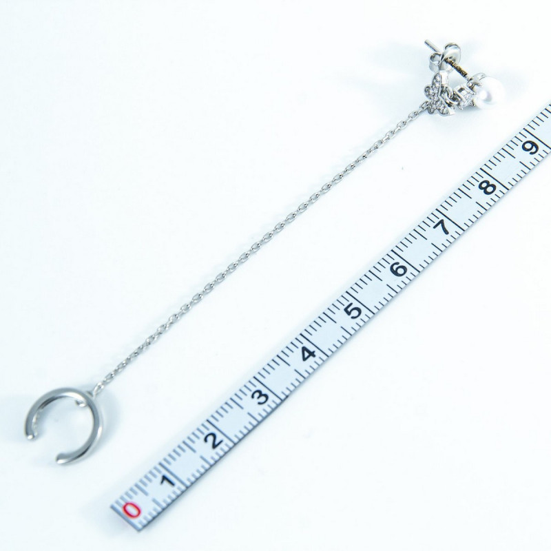 Срібні каффи зі вставками білої перлини 06-00001-9210 