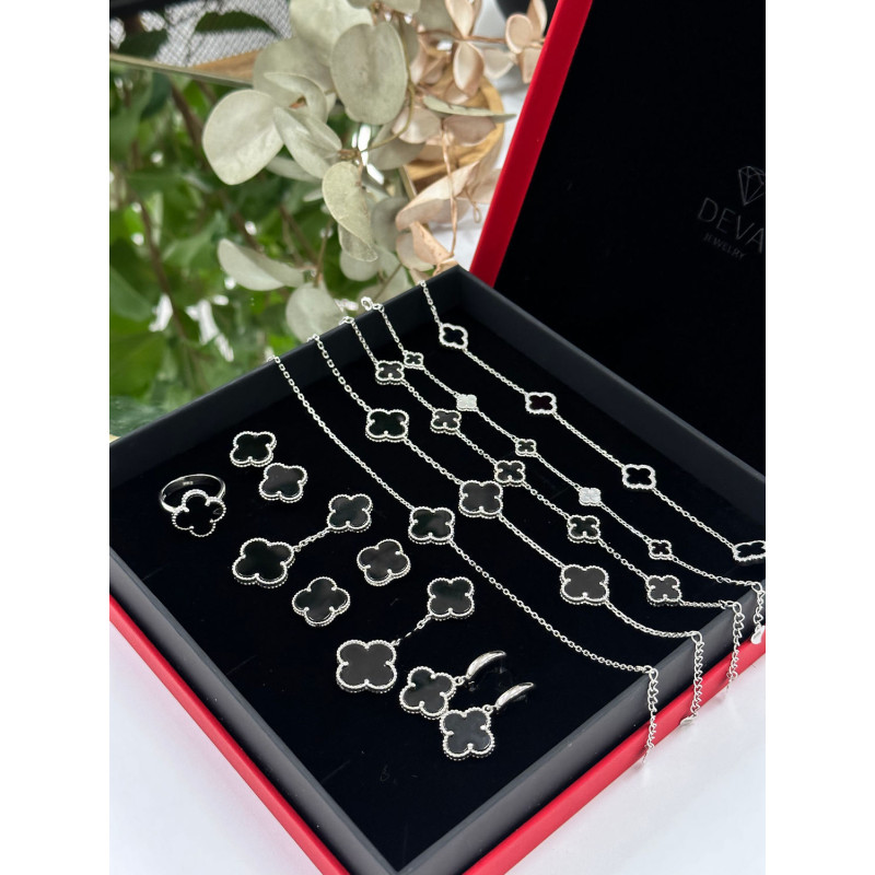 Срібний браслет з чорним оніксом 00073-2090