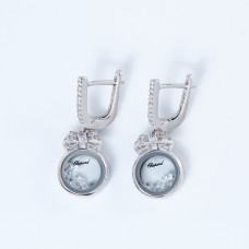 Срібні сережки зі вставками фіанітів 02-00028-10