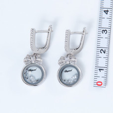 Срібні сережки зі вставками фіанітів 02-00028-10