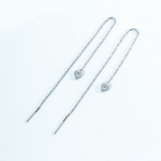 Срібні сережки-протяжки зі вставками фіанітів 02-00005-10