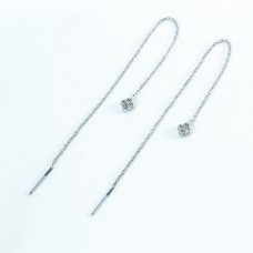 Срібні сережки-протяжки зі вставками фіанітів 02-00006-10