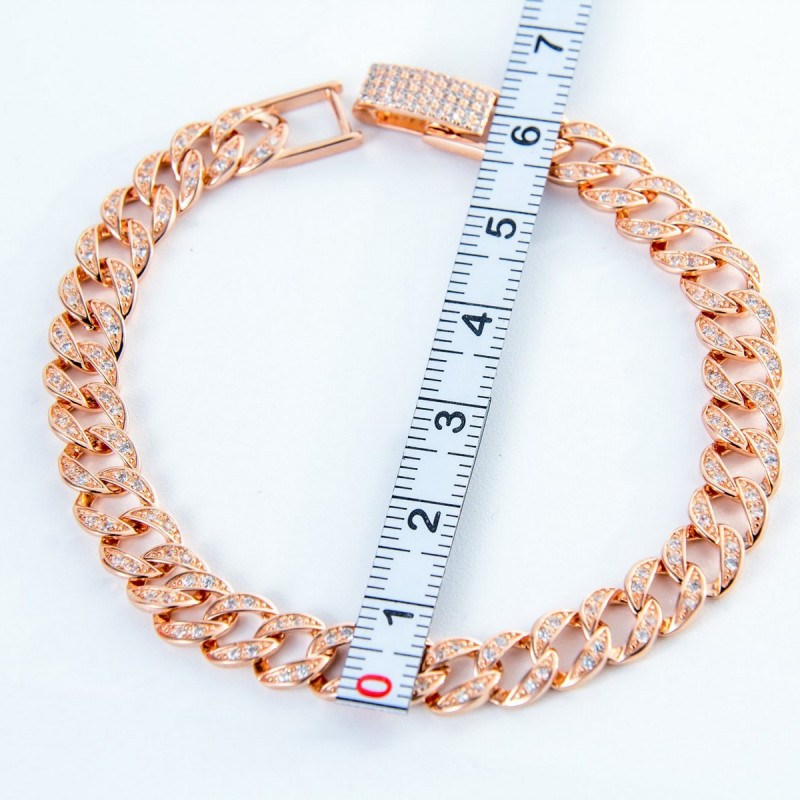 Срібний браслет в позолоті зі вставками фіанітів 03-00014PZ-10 