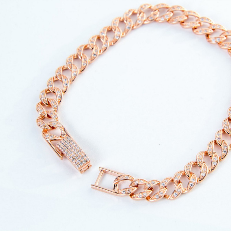 Срібний браслет в позолоті зі вставками фіанітів 03-00014PZ-10 