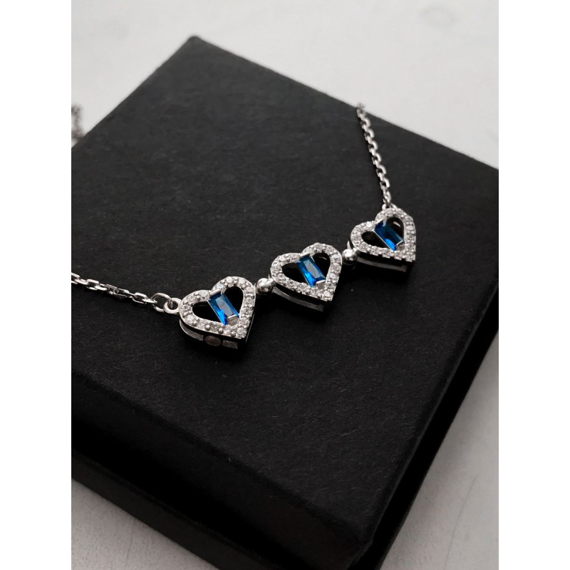 Срібне кольє з фіанітом S154-3910 