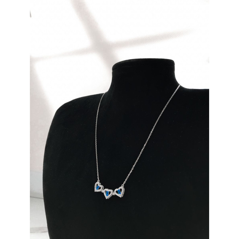 Срібне кольє з фіанітом S154-3910 