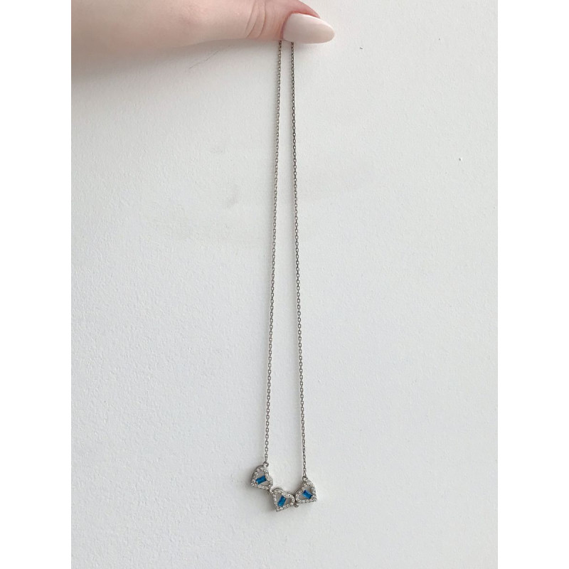 Срібне кольє з фіанітом S154-3910 